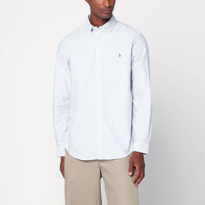 Polo Ralph Lauren Light Blue/White Striped Oxford Shirt Customfit