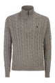 Polo Ralph Lauren Cotton Cable Knit Jumper With Zip Fastening