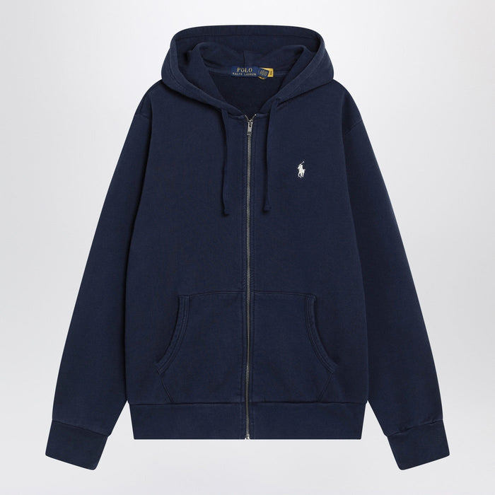 Polo Ralph Lauren Navy Blue Cotton Zip-Up Sweatshirt