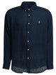Polo Ralph Lauren Logo Blue Linen Shirt