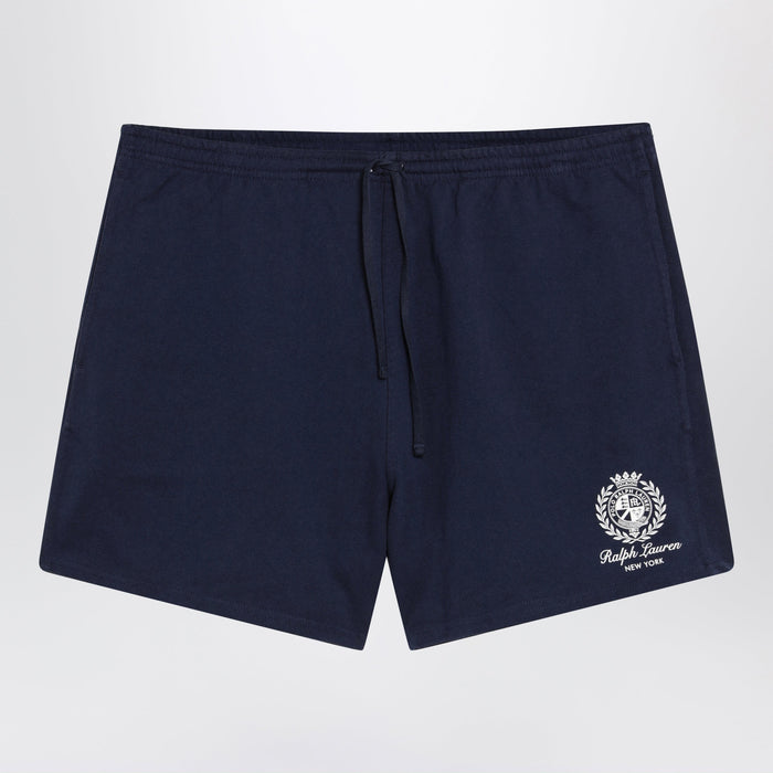 Polo Ralph Lauren Blue Cotton Shorts With Graphic Logo
