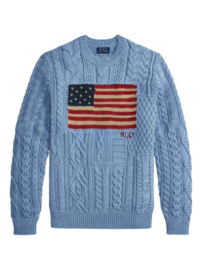 Polo Ralph Lauren Long Sleeves Round Neck Flag Sweater