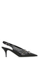 Balenciaga Black Leather Cagole Pumps
