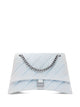 Balenciaga Light-Blue Denim Crush M Shoulder Bag