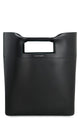 Alexander Mcqueen Black Leather The Square Bow Shopping Bag