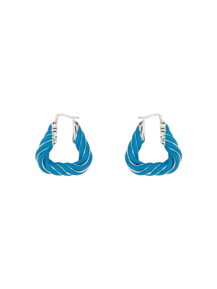 Bottega Veneta Triangular Twist Hoop Earrings
