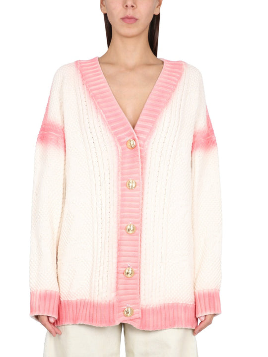 Palm Angels Patent Leather Effect Palm Cardigan