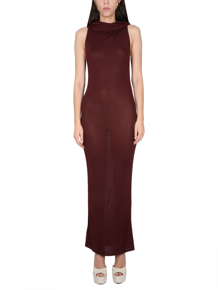 Saint Laurent Viscose Hooded Dress