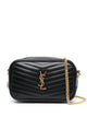 Saint Laurent Lou Mini Quilted Calfskin Leather Bag In Black