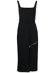 Alexander Mcqueen Grain De Poudre Wool Midi Dress