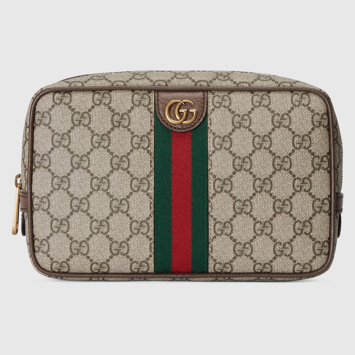 Gucci Savoy Nude Canvas Leather Toiletry Case
