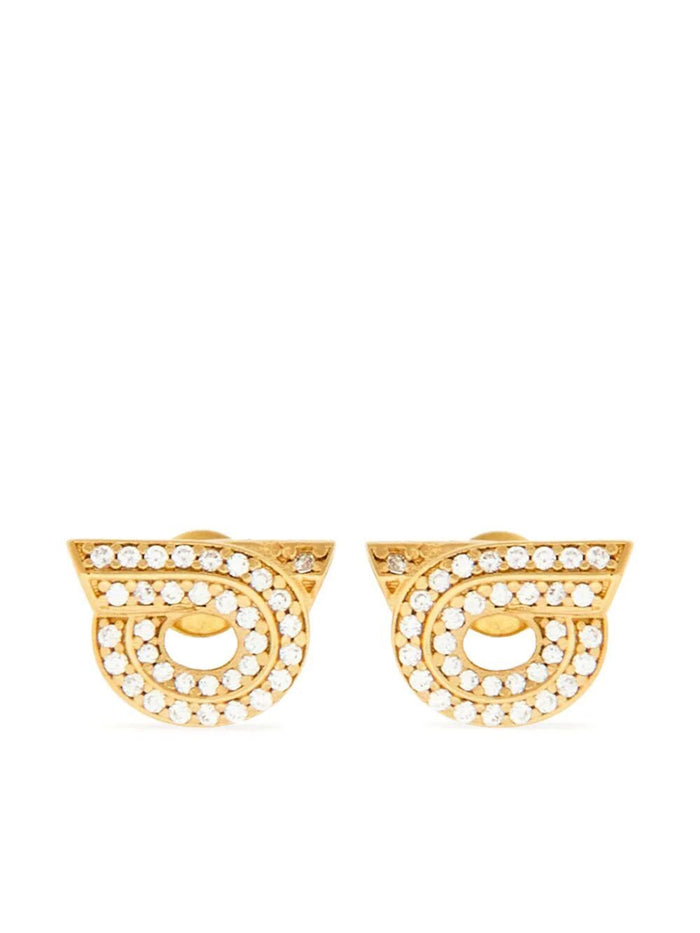 Ferragamo Gancini Earrings With Rhinestones