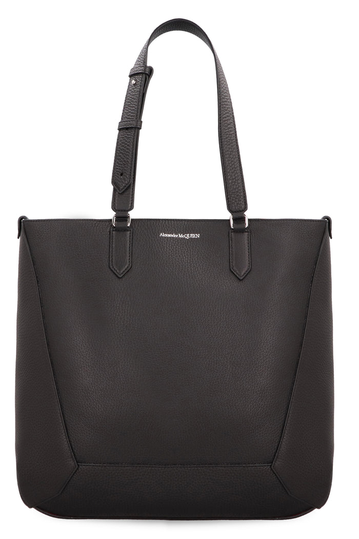 Alexander Mcqueen Black Leather Medium Edge Shopping Bag