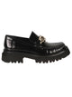 Ferragamo Gancini-Buckle Black Leather Loafers