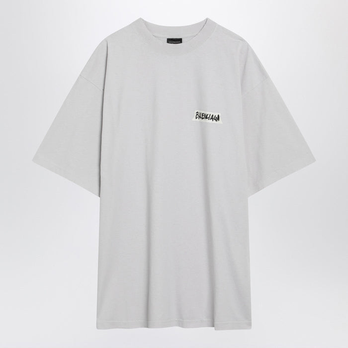 Balenciaga White Masking Tape T-Shirt With Medium Fit