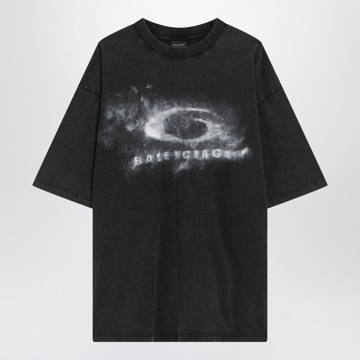 Balenciaga Black Faded Crayon Loop Oversize T-Shirt