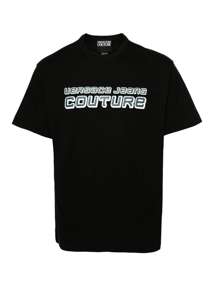 Versace Jeans Couture Black Cotton Clothing T-Shirts And Polos