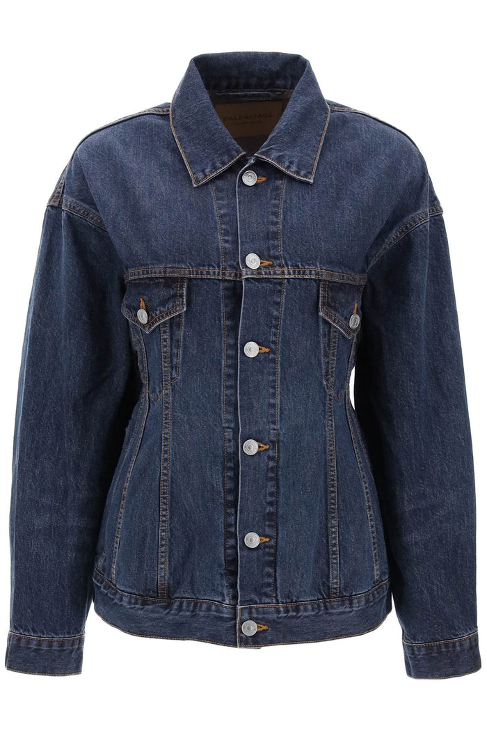 Balenciaga Dark Blue Denim Hourglass Jacket