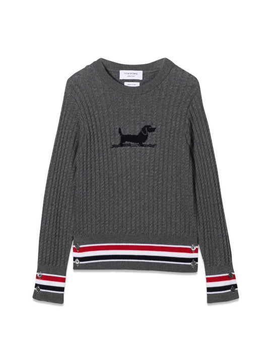 Thom Browne Baby Cable Crewneck Pullover