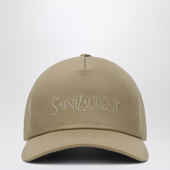 Saint Laurent Beige Baseball Cap With Embroidered Logo