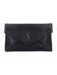 Saint Laurent Black Leather Large Cassandre Pouch