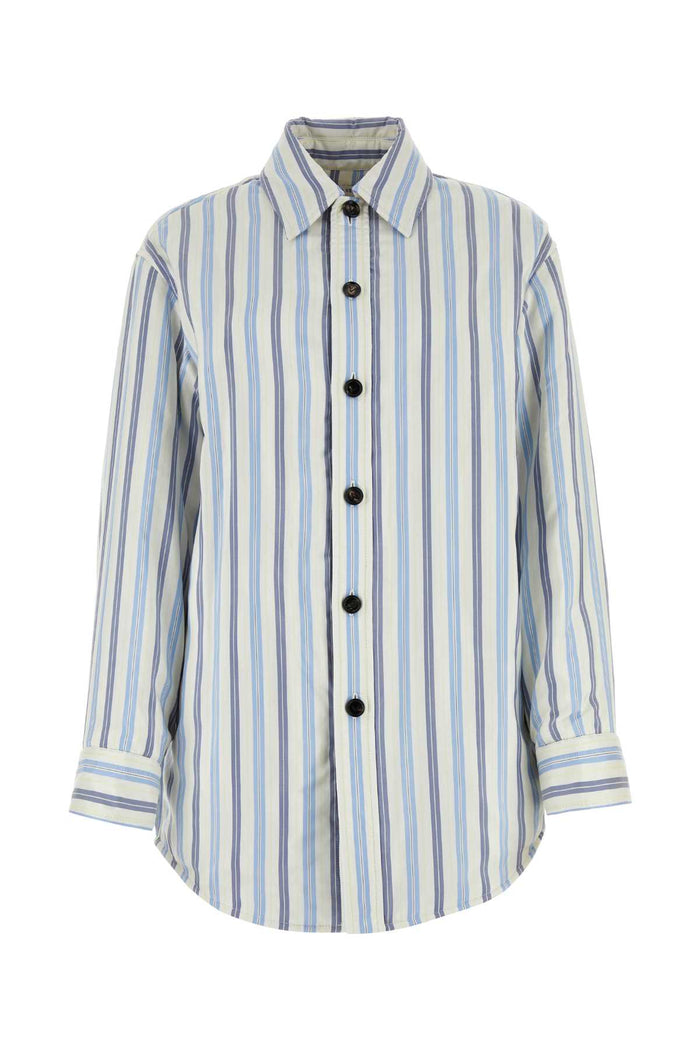 Bottega Veneta Embroidered Silk Oversize Padded Shirt