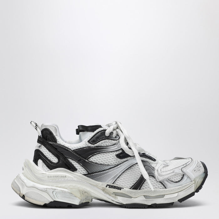 Balenciaga Runner 2 Gradient Sneakers In White/Black