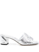 Alexander Mcqueen Metallic Leather Heel Sandals