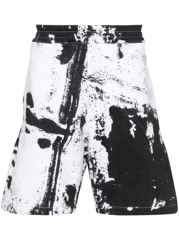 Alexander Mcqueen Printed Organic Cotton Shorts