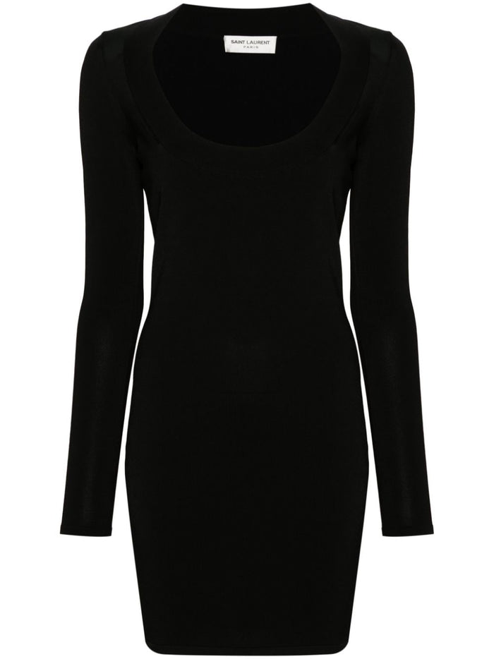 Saint Laurent Square Neck Knitted Dress