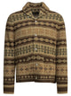 Rrl By Ralph Lauren Woven Knit Beige Linen Silk Cardigan