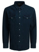 Rrl By Ralph Lauren Indigo Suede Western Blue Cotton Shirt