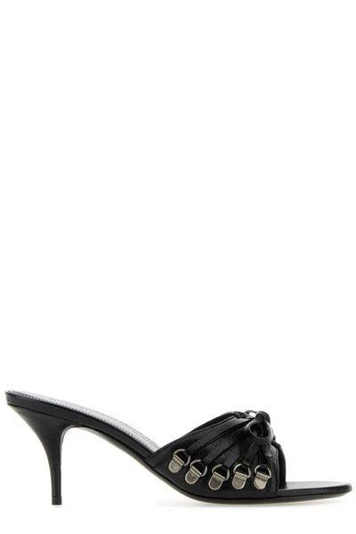 Balenciaga Black Leather Cagole Mules