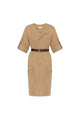 Saint Laurent Belted Cotton Twill Dress