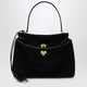 Balenciaga Medium Rodeo Bag In Suede Calfskin, Black