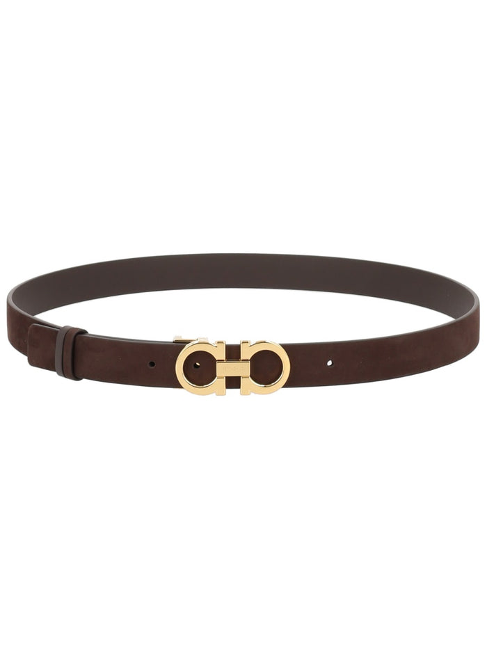 Ferragamo Dark Brown Calf Belt