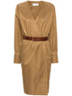 Saint Laurent Cotton Twill Midi Dress