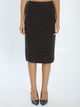 Bottega Veneta Melange Dark Brown Wool Blend Skirt