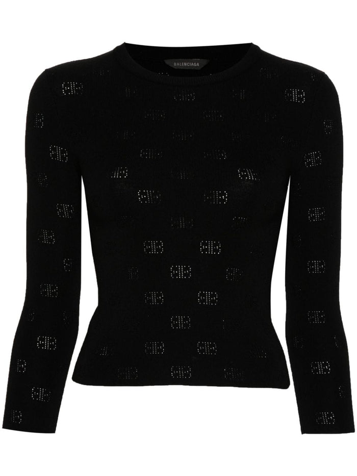 Balenciaga Open-Knit Wool Top
