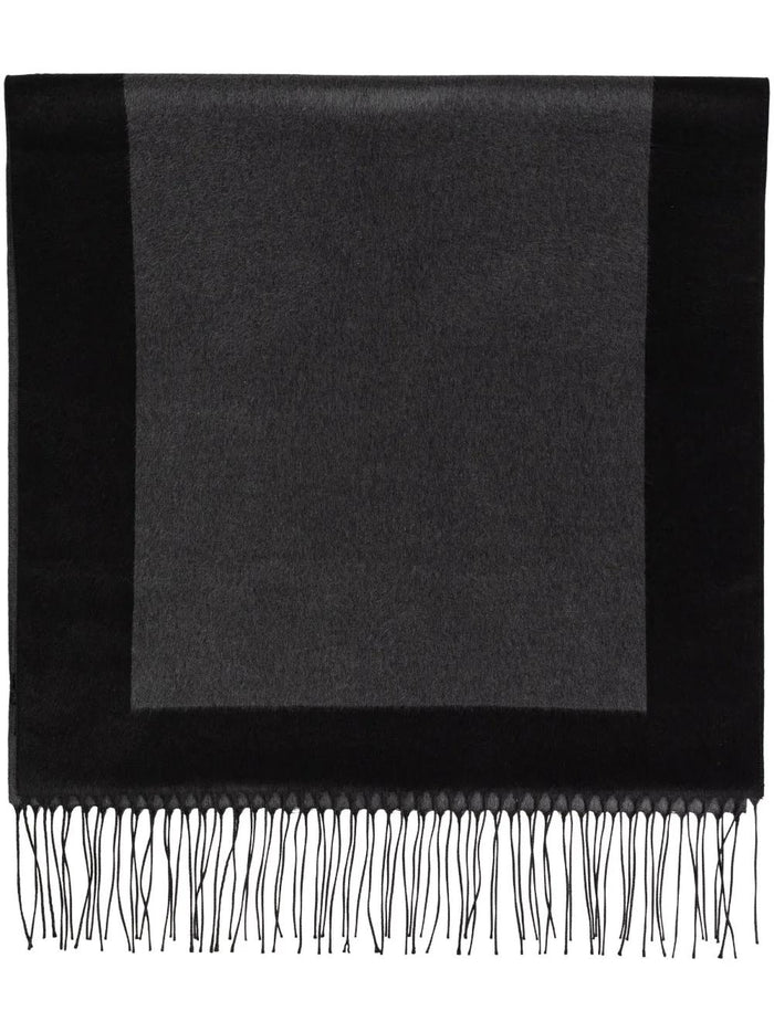 Saint Laurent Grey Silk Large Ysl Stole