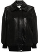 Alexander Mcqueen Black Leather Jacket With Epaulettes