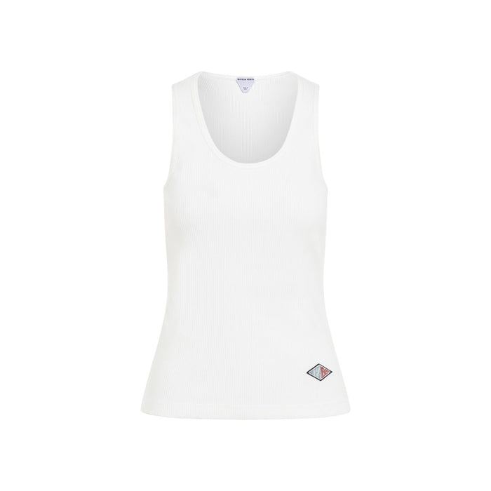 Bottega Veneta White Stretch Cotton Tank Top