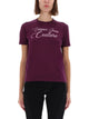 Versace Jeans Couture Tshirt With Logo And Rhinestones