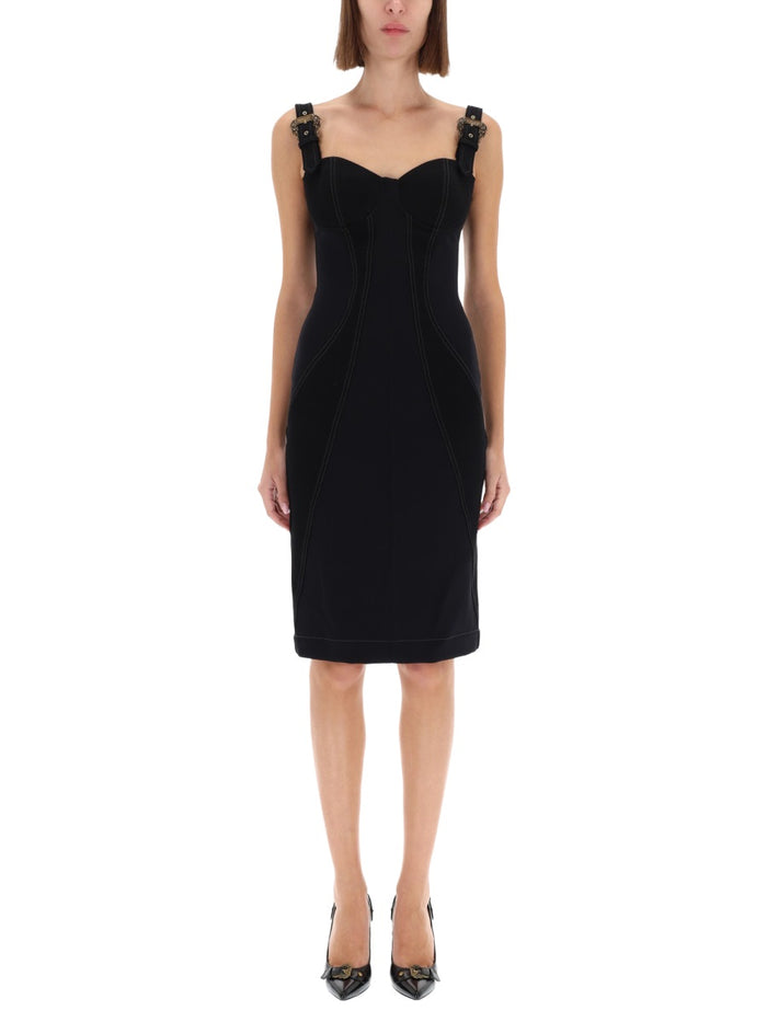 Versace Jeans Couture Baroque Buckled Dress