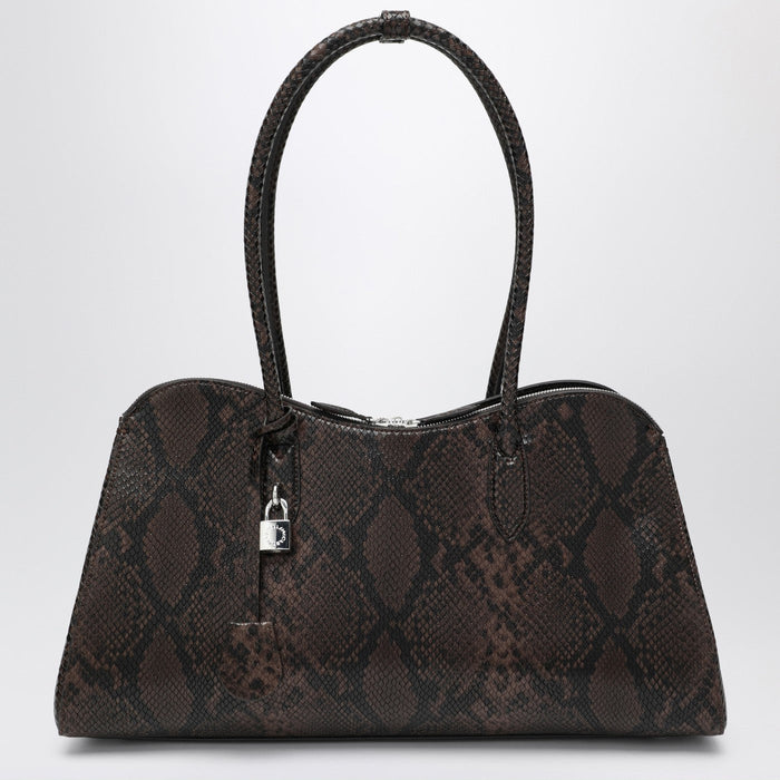 Stella Mccartney Espresso Snake-Effect Ryder Tote Bag