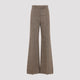 Valentino Ivory/Brown Patterned Wool Trousers