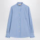 Valentino Light Blue Striped Shirt In Cotton