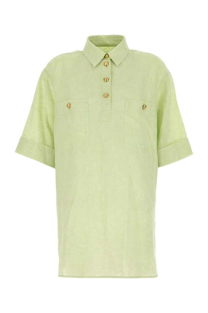 Valentino Garavani Pastel Green Linen Blouse