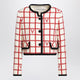 Valentino Ivory Jacket With Check Vlogo Pattern