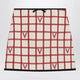 Valentino Ivory Skirt With Check Vlogo Pattern